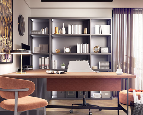 Libreria con luci LED integratiBookcase with integrated LED light